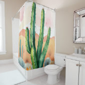 Rideaux De Douche Les fleurs du désert peintes (En situation)