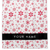 Rideaux De Douche Les flocons rouges, Votre nom, Personnalisez (Devant)