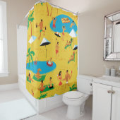 Rideaux De Douche Les gens de plage d'été sans couture motif. Retour (En situation)