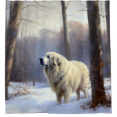 Rideaux De Douche Les Grands Pyrénées Laissent Neige Noël (Devant)