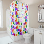 Rideaux De Douche Les hippocampes colorés (En situation)