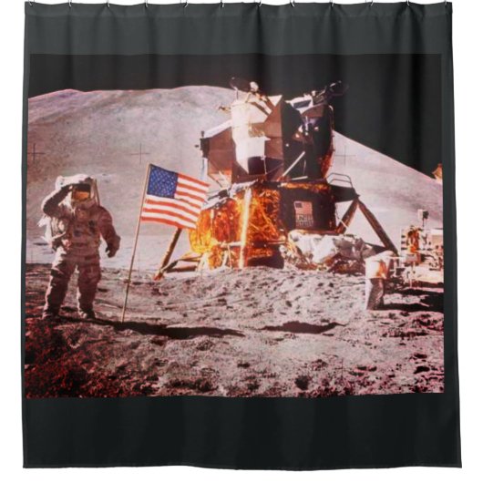RIDEAUX DE DOUCHE LES HOMMES SUR LA LUNE ! (Devant)