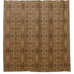 Rideaux De Douche Les motifs floraux de beauté sur Kawung batik desi