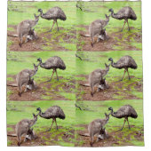 Rideaux De Douche "Les Pals improbables : l'amitié Kangaroo et Emu" (Devant)