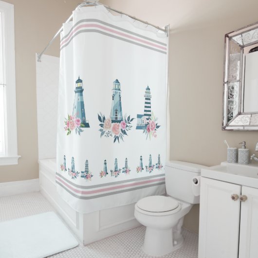 Rideaux De Douche Les phares et les Roses (En situation)
