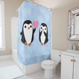 Rideaux De Douche Les pingouins amoureux