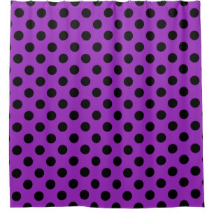Rideaux De Douche Les pois noirs au violet