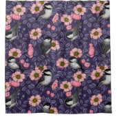 Rideaux De Douche Les poulets dans le rose sauvage en rose et violet (Devant)