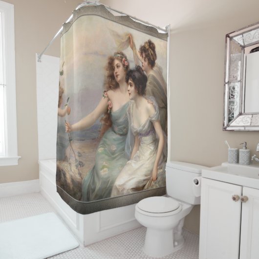 Rideaux De Douche Les trois grâces d'Edouard Bisson (En situation)