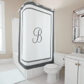 Rideaux De Douche Lettre de monogramme de bordure de charbon élégant (En situation)