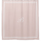 Rideaux De Douche Lettre de monogramme de script à bordure rose clas (Devant)