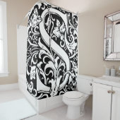 Rideaux De Douche LETTRE Florale Alphabet MONOGRAPHIQUE S Classique (En situation)