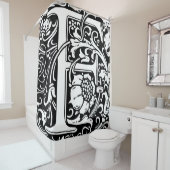 Rideaux De Douche LETTRE Florale Alphabet MONOMOBILE F (En situation)