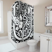 Rideaux De Douche LETTRE Florale Alphabet MONOMOBILE U Classique (En situation)