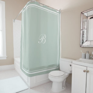 Rideaux De Douche LETTRE MONOGRAPHIQUE DU Script Bordure Classique