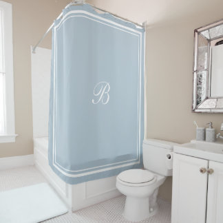 Rideaux De Douche LETTRE MONOGRAPHIQUE STYLE Bleu Classique