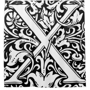 Rideaux De Douche LETTRE MONOMOBILE Alphabet Floral X Classique