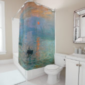 Rideaux De Douche Lever de soleil d'impression par Claude Monet (En situation)