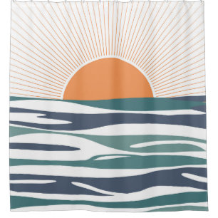 Rideaux De Douche Lever du soleil au bord de la mer