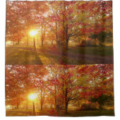 Rideaux De Douche Lever du soleil du matin à travers les bois d'auto (Devant)