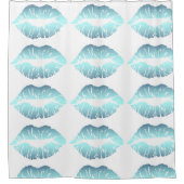 Rideaux De Douche Lèvres bleues couleur eau (Devant)