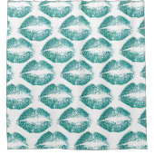 Rideaux De Douche Lèvres de Parties scintillant turquoise (Devant)