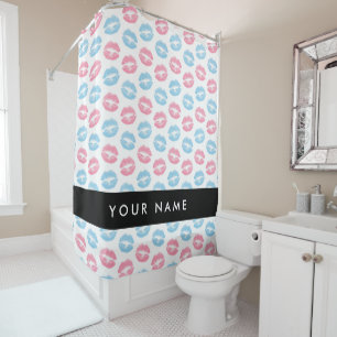 Rideaux De Douche Lèvres Roses, Lèvres Bleues, Baiser, Votre Nom, Pe