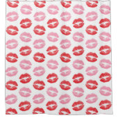 Rideaux De Douche Lèvres rouges et roses, Motif des lèvres, bâton à (Devant)