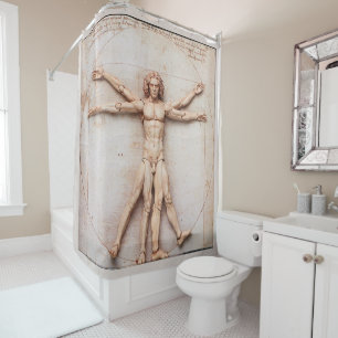 Rideaux De Douche L'Homme de Vitruve de Léonard de Vinci