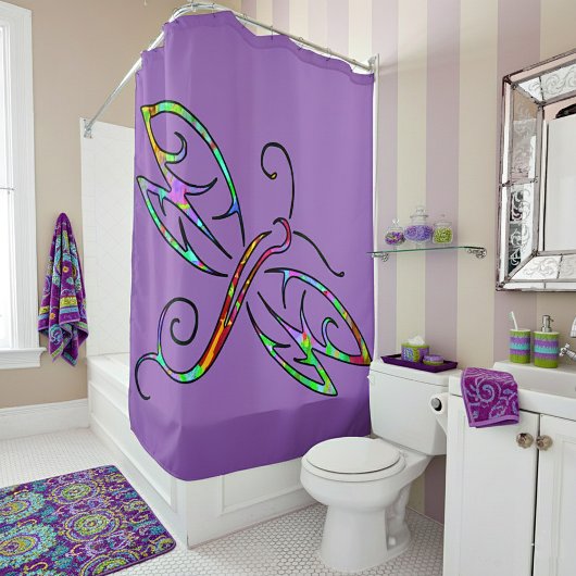 Rideaux De Douche libellule colorée