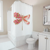 Rideaux De Douche libellule de fleurs avec sakura de bijoux (En situation)