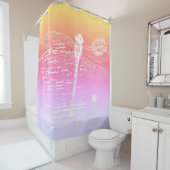 Rideaux De Douche Libellule dégradé pastel (En situation)