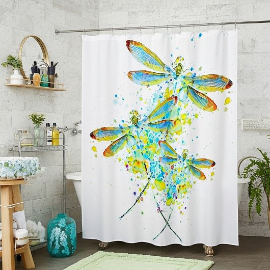 Rideaux De Douche Libellule sarcelle éclaboussure 