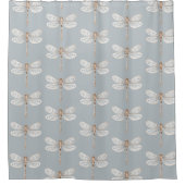 Rideaux De Douche Libellules grises bleues bronze blanc (Devant)