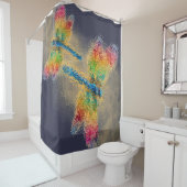 Rideaux De Douche libellules multicolores (En situation)