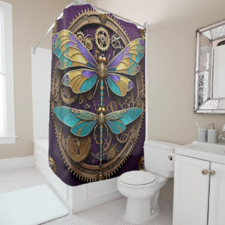 Rideaux De Douche Libellules Steampunk