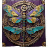 Rideaux De Douche Libellules Steampunk (Devant)