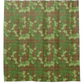 Rideaux De Douche Lierre vert sur plaid doré noir (Devant)