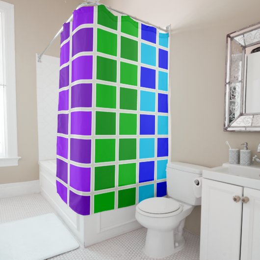 Rideaux De Douche Light and Dark Peacock Color (En situation)