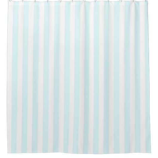 Rideaux De Douche Light Blue Pastel Stripes Pattern Nautical Modern  (Devant)