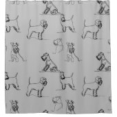 Rideaux De Douche Ligne Schnauzer miniature Gris Art 1-5 (Devant)