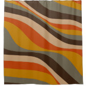 Rideaux De Douche Lignes Abstraites de vague d'automne modernes dans (Devant)