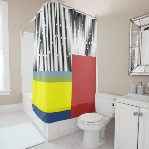 Rideaux De Douche Lignes Abstraites et rectangles