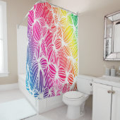 Rideaux De Douche Lignes arc-en-ciel courbes (En situation)