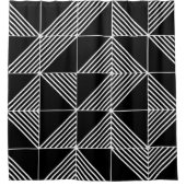 Rideaux De Douche Lignes Art Déco Noir  (Devant)