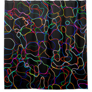 Rideaux De Douche Lignes courbes multicolores néon
