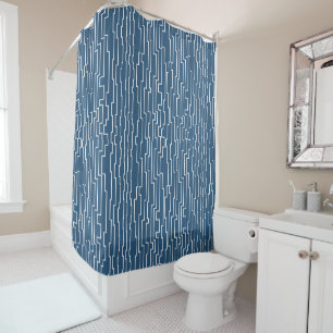 Rideaux De Douche Lignes de circuit blanches
