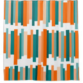 Rideaux De Douche Lignes décalées - Turquoise et orange  (Devant)