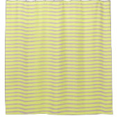 Rideaux De Douche Lignes dentées grises sur jaune. (Devant)