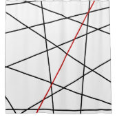 Rideaux De Douche Lignes noires et rouges (Devant)